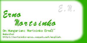 erno mortsinko business card